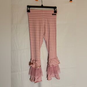 Matilda Jane Blush Striped Ruffle Leggings